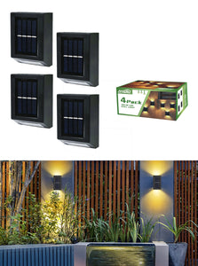 4-pk 30-Lumen 1-Watt Black Solar LED Outdoor Deck Light - Warm Color