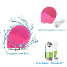 Pink Ultrasonic Facial Cleanser Cleaner Scrubber Cleaner Women Men Travel Portable