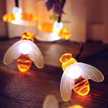 19.7" 30 Solar Bumble Bee String Light 8 Modes Garden Lawn Decor - Warm Color