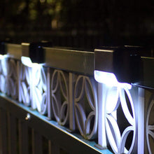 4 Pks Brown Solar Deck Wall Step Fence Rail Lights - Cool White
