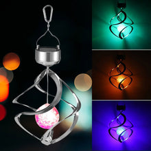 Solar Outdoor LED Color Changing Waterproof Spiral Wind Chime Light - multi color