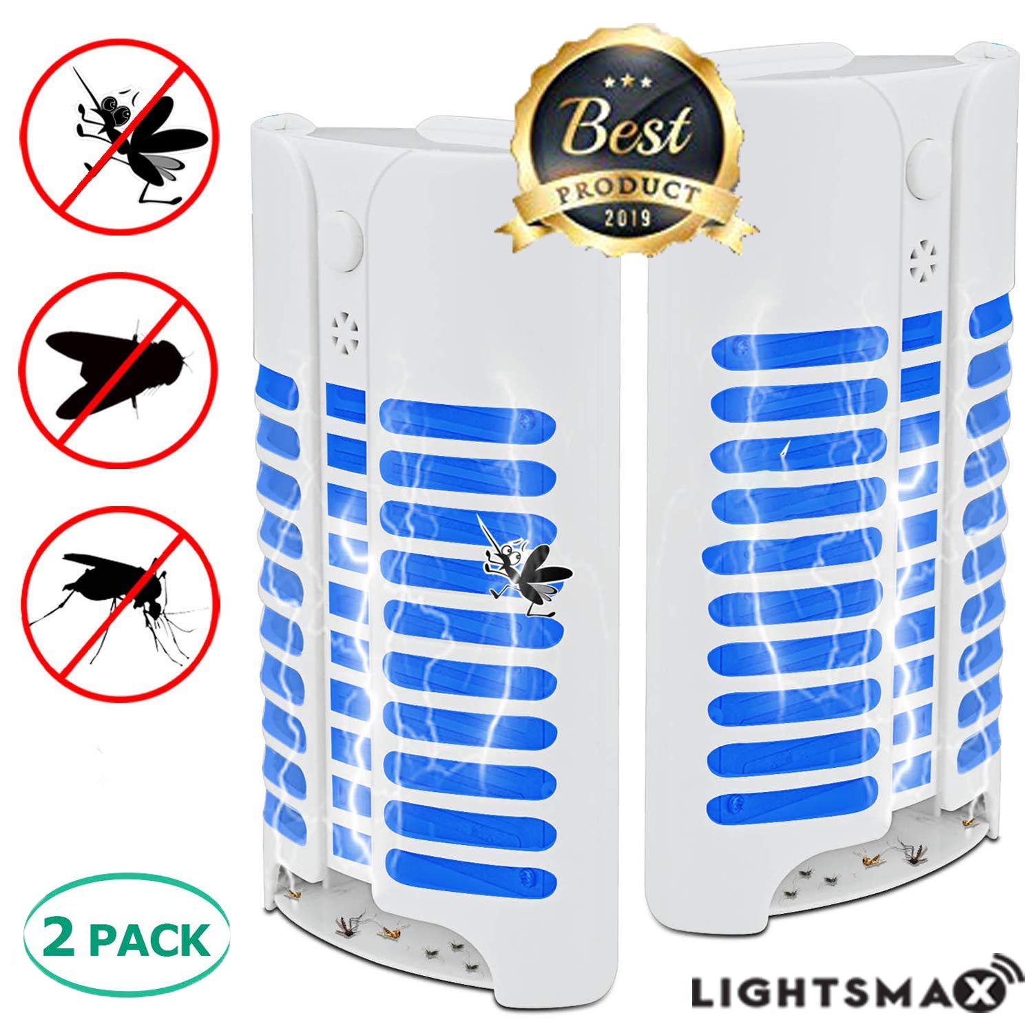 LIGHTSMAX Bug Zapper, Mosquito Zapper Indoor Plug in Night Light-2