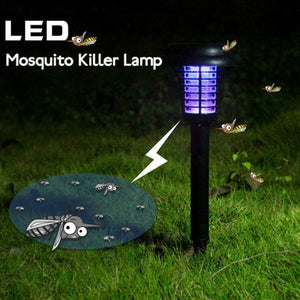 Black Solar LED Mosquito Zapper Killer and Garden Lawn Pathway Lights - 4 pks