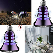 2 in 1 Black Electronic Mosquito Bug Zapper E26/E27 LED Light Bulb Indoor Outdoor