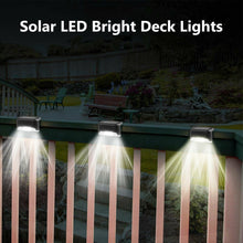 4 Pks Black Solar Deck Wall Step Fence Rail Lights - White Color