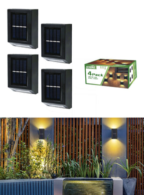 4-pk 30-Lumen 1-Watt Black Solar LED Outdoor Deck Light - Warm Color