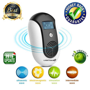 Electric Plug In Ultrasonic Repeller Indoor for Rodent Mouse Mice - Black