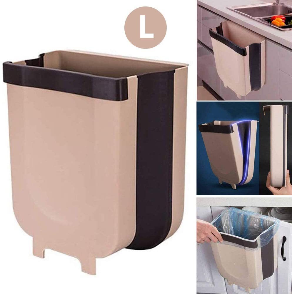 9 Liter Collapsible Foldable Trash Can Bin Storage Home Kitchen Car Bathroom Office