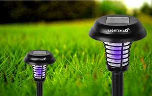 Black Solar LED Mosquito Zapper Killer and Garden Lawn Pathway Lights - 4 pks