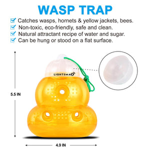 Yellow Outdoor Wasp Bee Hornet Yellow Jacket Trap Killer Container No Poison Eco - 2 pks