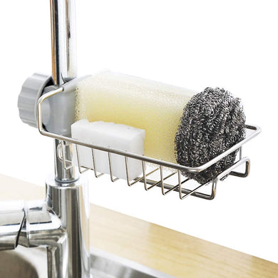 Stainless Steel Kitchen Bath Sink Caddy Sponge Soap Organizer Holder
