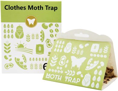 Cloth Moth Trap for closet storage Pheromone, No Poison Eco Friendly Safe - 6 Pks