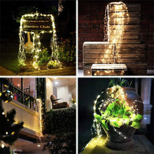 220 LED Solar Firefly Bunch Copper Wire String Light - Warm Color