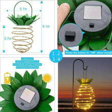 2 Pks 60 LED Hanging Solar Pineapple String Lights - Warm Color