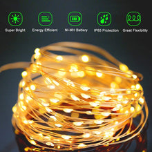 33" 100 LED Solar Copper String Light Party Home Garden 2 Modes - Warm Color