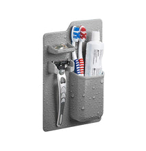 Grey Silicone waterproof toothbrush razor holder organizer for shower bathroom
