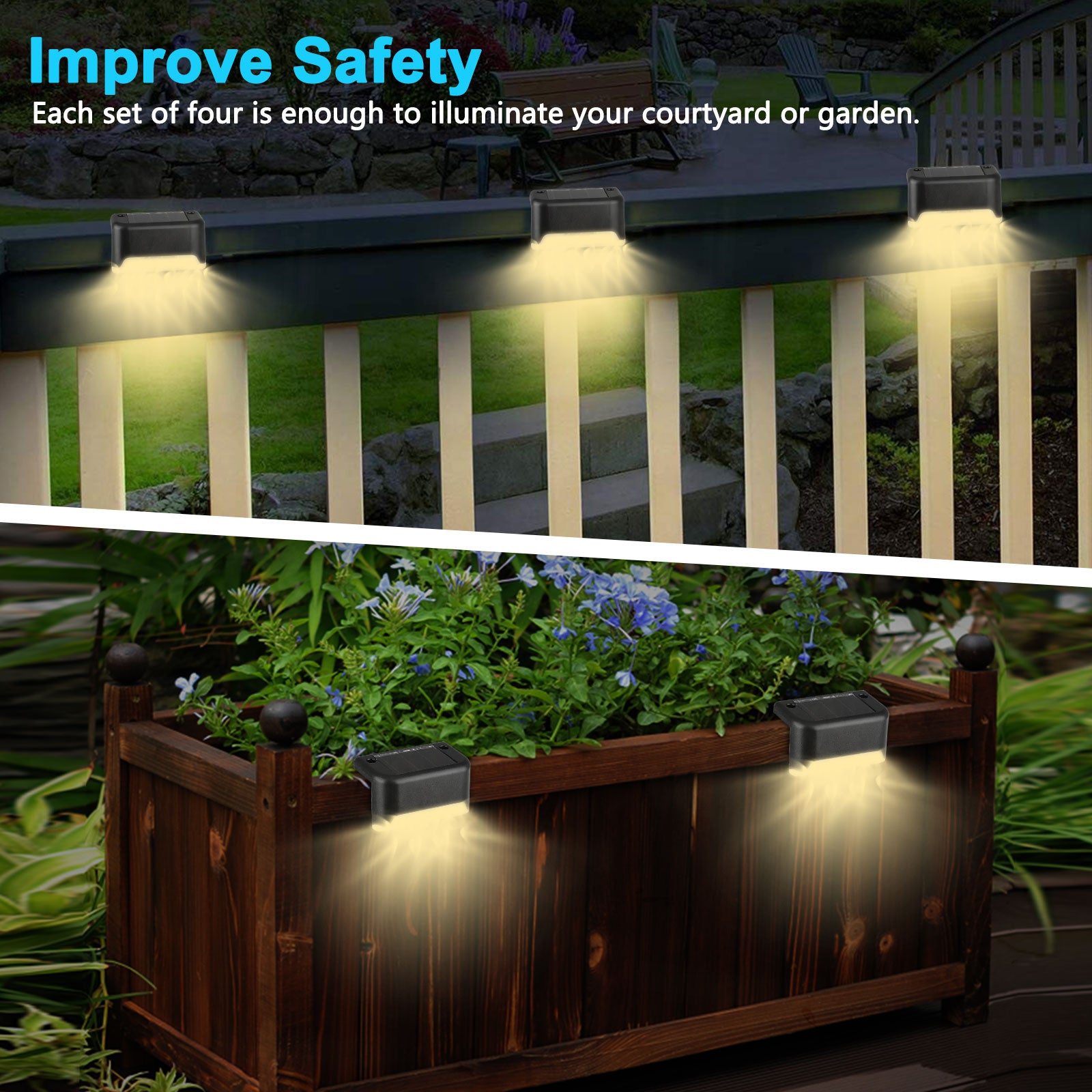 thumbnail image 2 of 12-24x Black Low Voltage LED Deck Lights - Landscape Fence & Step Lights, 12V Warm White, Stainless Steel 2 of 5