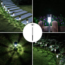 12 pks Stainless Steel Solar Outdoor Pathway LED Lights - Cool White