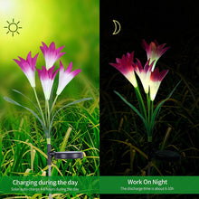 4 pk 31.8" Outdoor Solar Lily Flower Light Garden Pathway Ground Light