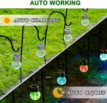 6-pk SOLAR HANGING CRYSTAL BALL LIGHT WITH CHANGING LED - multi color