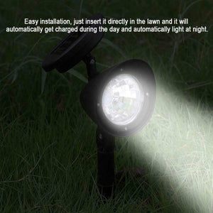 6 Pks Solar 4 LED Adjustable Spot Lights Pathway Driveway Lawn - White Color