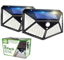 2 pks Solar Motion Security Light 270 degree Coverage 3 Intelligent Modes - Cool White